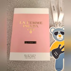 La femme Prada sample and prada bear ornament brand new!